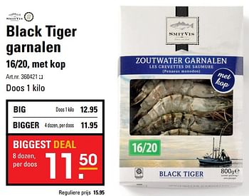 Aanbiedingen Black tiger garnalen , met kop - Smit Vis - Geldig van 26/06/2017 tot 10/07/2017 bij Sligro