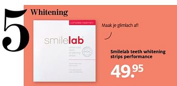 Aanbiedingen Smilelab teeth whitening strips performance - Smilelab - Geldig van 26/06/2017 tot 02/07/2017 bij Etos