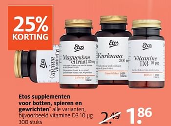 Aanbiedingen Vitamine d3 10 ug - Huismerk - Etos - Geldig van 26/06/2017 tot 02/07/2017 bij Etos