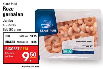 Aanbiedingen Klaas puul roze garnalen jumbo - Klaas Puul - Geldig van 26/06/2017 tot 10/07/2017 bij Sligro