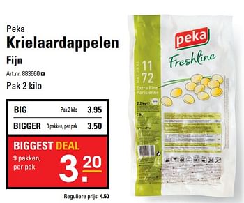 Aanbiedingen Peka krielaardappelen fijn - Peka - Geldig van 26/06/2017 tot 10/07/2017 bij Sligro