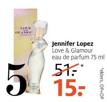 Aanbiedingen Jennifer lopez love + glamour eau de parfum - Jennifer Lopez - Geldig van 26/06/2017 tot 02/07/2017 bij Etos