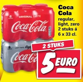 Aanbiedingen Coca cola regular, light, zero - Coca Cola - Geldig van 26/06/2017 tot 02/07/2017 bij Nettorama