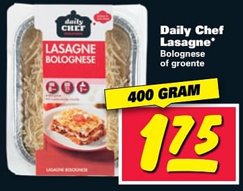 Aanbiedingen Daily chef lasagne - Daily chef - Geldig van 26/06/2017 tot 02/07/2017 bij Nettorama