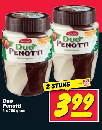 Aanbiedingen Duo penotti - Penotti - Geldig van 26/06/2017 tot 02/07/2017 bij Nettorama