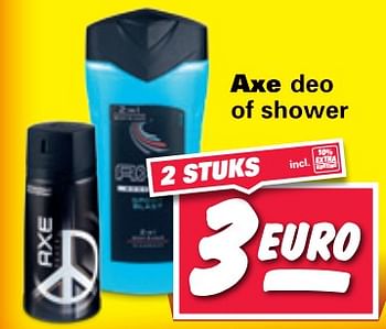 Aanbiedingen Axe deo of shower - Axe - Geldig van 26/06/2017 tot 02/07/2017 bij Nettorama