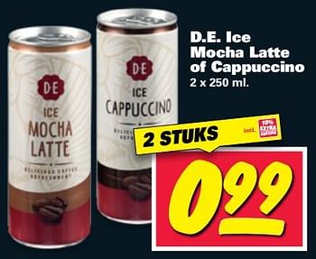 Aanbiedingen D.e. ice mocha latte of cappuccino - Douwe Egberts - Geldig van 26/06/2017 tot 02/07/2017 bij Nettorama