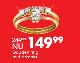 Aanbiedingen Gouden ring met zirkonia - Huismerk - Lucardi - Geldig van 26/06/2017 tot 23/07/2017 bij Lucardi