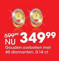 Aanbiedingen Gouden oorbellen met 40 diamanten, 0.14 ct - Huismerk - Lucardi - Geldig van 26/06/2017 tot 23/07/2017 bij Lucardi