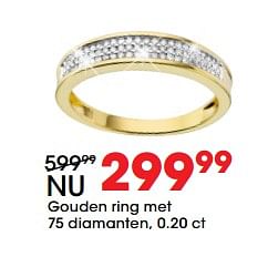 Aanbiedingen Gouden ring met 75 diamanten, 0.20 ct - Huismerk - Lucardi - Geldig van 26/06/2017 tot 23/07/2017 bij Lucardi