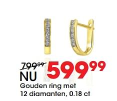 Aanbiedingen Gouden ring met 12 diamanten, 0.18 ct - Huismerk - Lucardi - Geldig van 26/06/2017 tot 23/07/2017 bij Lucardi