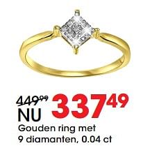 Aanbiedingen Gouden ring met 9 diamanten, 0.04 ct - Huismerk - Lucardi - Geldig van 26/06/2017 tot 23/07/2017 bij Lucardi