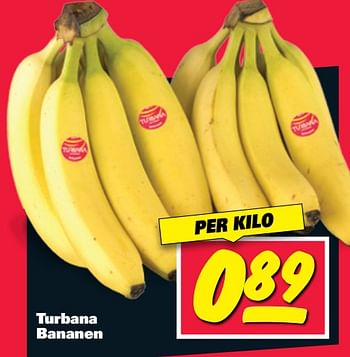 Aanbiedingen Turbana bananen - Turbana - Geldig van 26/06/2017 tot 02/07/2017 bij Nettorama