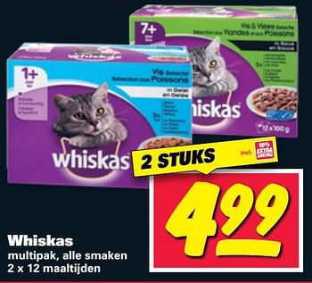Aanbiedingen Whiskas multipak, alle smaken - Whiskas - Geldig van 26/06/2017 tot 02/07/2017 bij Nettorama