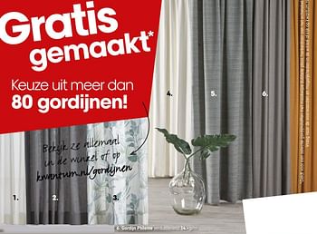 Aanbiedingen Gordijn phileine - Huismerk - Kwantum - Geldig van 26/06/2017 tot 02/07/2017 bij Kwantum