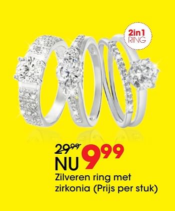 Aanbiedingen Zilveren ring met zirkonia - Huismerk - Lucardi - Geldig van 26/06/2017 tot 23/07/2017 bij Lucardi