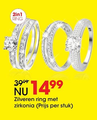 Aanbiedingen Zilveren ring met zirkonia - Huismerk - Lucardi - Geldig van 26/06/2017 tot 23/07/2017 bij Lucardi