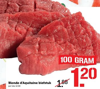 Aanbiedingen Blonde d`aquitaine biefstuk - Huismerk - Coop - Geldig van 26/06/2017 tot 02/07/2017 bij Coop