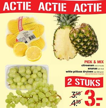 Aanbiedingen Citroenen,ananas,witte pitloze druiven - Huismerk - Coop - Geldig van 26/06/2017 tot 02/07/2017 bij Coop