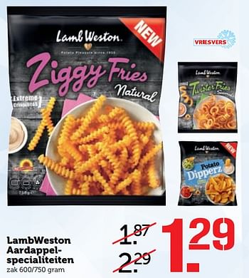 Aanbiedingen Lambweston aardappel specialiteiten - Lambweston - Geldig van 26/06/2017 tot 02/07/2017 bij Coop