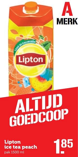 Aanbiedingen Lipton ice tea peach - Lipton - Geldig van 26/06/2017 tot 02/07/2017 bij Coop