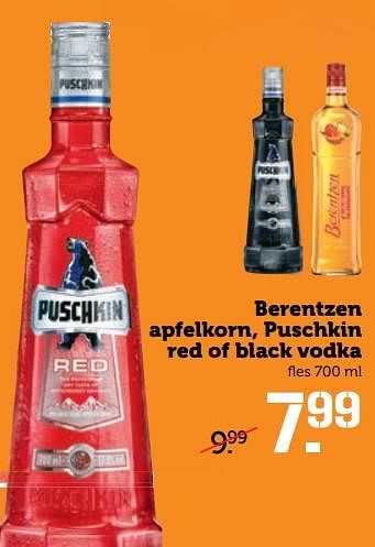 Aanbiedingen Berentzen apfelkorn, puschkin red of black vodka - Huismerk - Coop - Geldig van 26/06/2017 tot 02/07/2017 bij Coop
