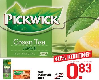 Aanbiedingen Pickwick thee - Pickwick - Geldig van 26/06/2017 tot 02/07/2017 bij Coop