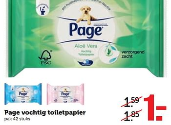 Aanbiedingen Page vochtig toiletpapier - Page - Geldig van 26/06/2017 tot 02/07/2017 bij Coop