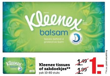 Aanbiedingen Kleenex tissues of zakdoekjes - Kleenex - Geldig van 26/06/2017 tot 02/07/2017 bij Coop