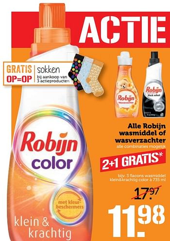 Aanbiedingen Robijn wasmiddel of wasverzachter - Robijn - Geldig van 26/06/2017 tot 02/07/2017 bij Coop