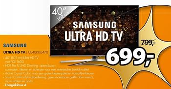 Aanbiedingen Samsung ultra hd tv ue40ku6470 - Samsung - Geldig van 26/06/2017 tot 02/07/2017 bij Expert