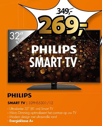 Aanbiedingen Philips smart tv 32phs5301-12 - Philips - Geldig van 26/06/2017 tot 02/07/2017 bij Expert