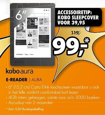 Aanbiedingen Kobo aura e-reader aura - Aura - Geldig van 26/06/2017 tot 02/07/2017 bij Expert
