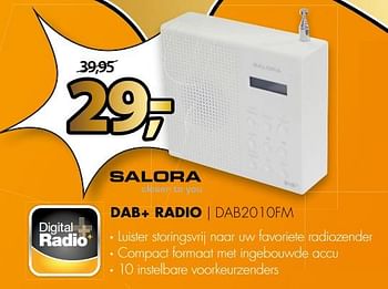 Aanbiedingen Salora dab+ radio dab2010fm - Salora - Geldig van 26/06/2017 tot 02/07/2017 bij Expert