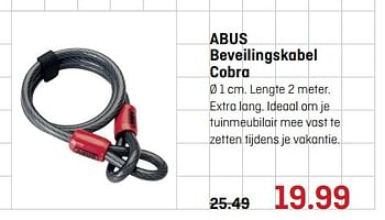 Aanbiedingen Abus beveilingskabel cobra - Abus - Geldig van 26/06/2017 tot 09/07/2017 bij Multimate