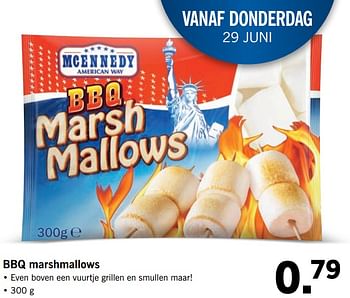 Aanbiedingen Bbq marshmallows - Mcennedy - Geldig van 26/06/2017 tot 02/07/2017 bij Lidl
