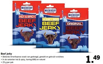 Aanbiedingen Beef jerky - Mcennedy - Geldig van 26/06/2017 tot 02/07/2017 bij Lidl