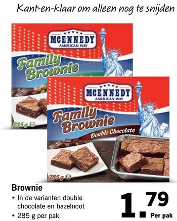 Aanbiedingen Brownie - Mcennedy - Geldig van 26/06/2017 tot 02/07/2017 bij Lidl