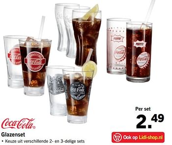 Aanbiedingen Glazenset - Coca Cola - Geldig van 26/06/2017 tot 02/07/2017 bij Lidl