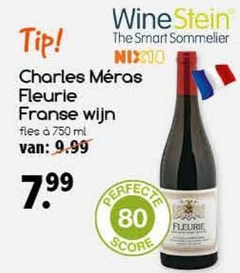 Aanbiedingen Charles méros fleurie franse wijn - Rode wijnen - Geldig van 26/06/2017 tot 01/07/2017 bij Agrimarkt