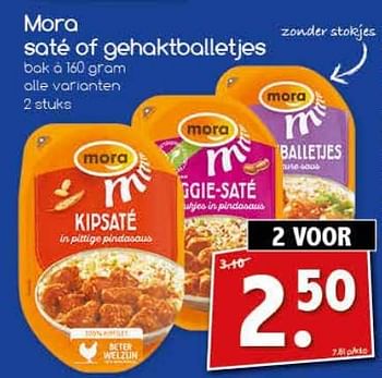 Aanbiedingen Mora saté of gehaktballetjes - Mora - Geldig van 26/06/2017 tot 01/07/2017 bij Agrimarkt