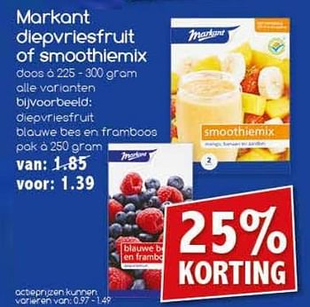 Aanbiedingen Diepvriesfruit blauwe en framboos - Markant - Geldig van 26/06/2017 tot 01/07/2017 bij Agrimarkt