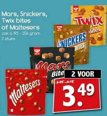 Aanbiedingen Mars, snickers, twix bites of maltesers - Mars - Geldig van 26/06/2017 tot 01/07/2017 bij Agrimarkt