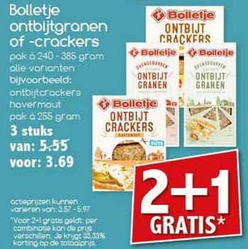 Aanbiedingen Ontbijtcrackers haver mout - Bolletje - Geldig van 26/06/2017 tot 01/07/2017 bij Agrimarkt