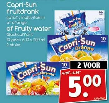 Aanbiedingen Capri-sun fruitdrank of fruity water - Capri-Sun - Geldig van 26/06/2017 tot 01/07/2017 bij Agrimarkt