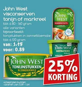 Aanbiedingen Tonijistukken in zonnebloemolie blik - John West - Geldig van 26/06/2017 tot 01/07/2017 bij Agrimarkt