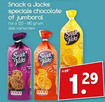 Aanbiedingen Snack a jacks specials chocolate of jumborol - Snack a Jacks - Geldig van 26/06/2017 tot 01/07/2017 bij Agrimarkt