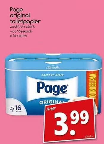Aanbiedingen Page original toiletpapier - Page - Geldig van 26/06/2017 tot 01/07/2017 bij Agrimarkt
