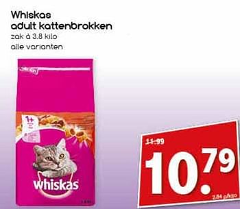 Aanbiedingen Whiskas adult kattenbrokken - Whiskas - Geldig van 26/06/2017 tot 01/07/2017 bij Agrimarkt