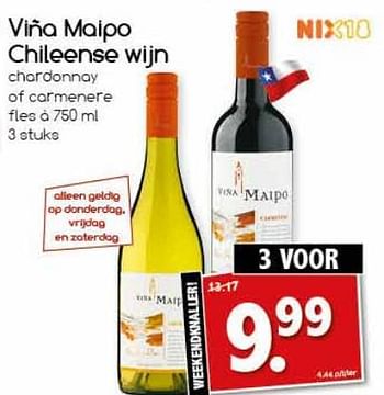 Aanbiedingen Vina maipo chileense wijn - Witte wijnen - Geldig van 26/06/2017 tot 01/07/2017 bij Agrimarkt
